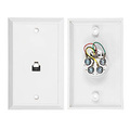 Allen Tel Flush Mount Phone Wall Jack, 4-Conductor, White AT216-4-15